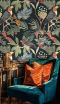 Tropical Birds and Botanical Wallpaper
