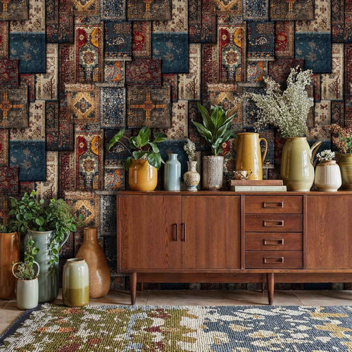 Antique Rug Patchwork Wallpaper