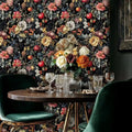 Dark Botanical Fruit Garden Wallpaper