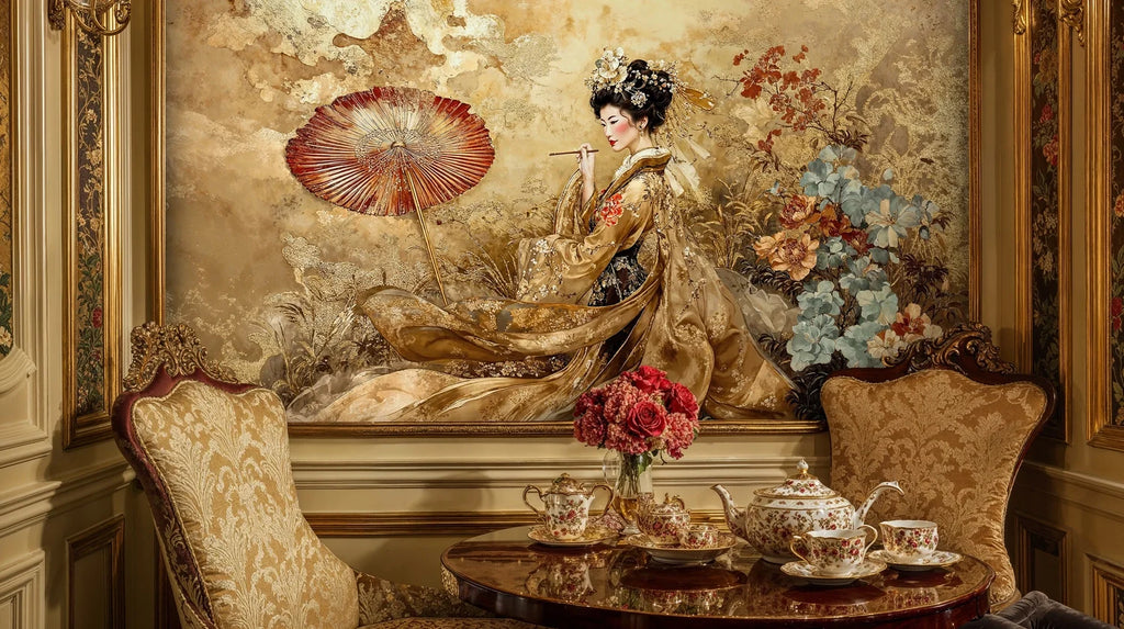 Japanese Geisha Garden Wall Mural