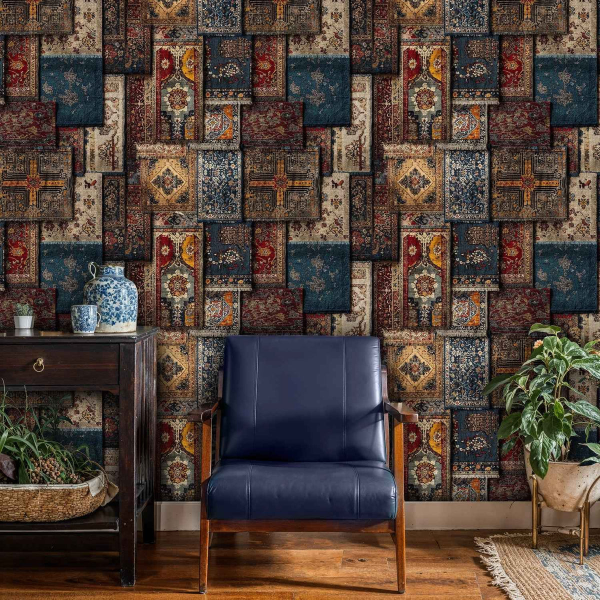 Antique Rug Patchwork Wallpaper