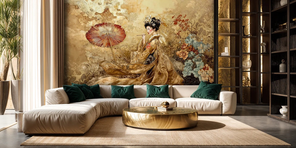 Japanese Geisha Garden Wall Mural