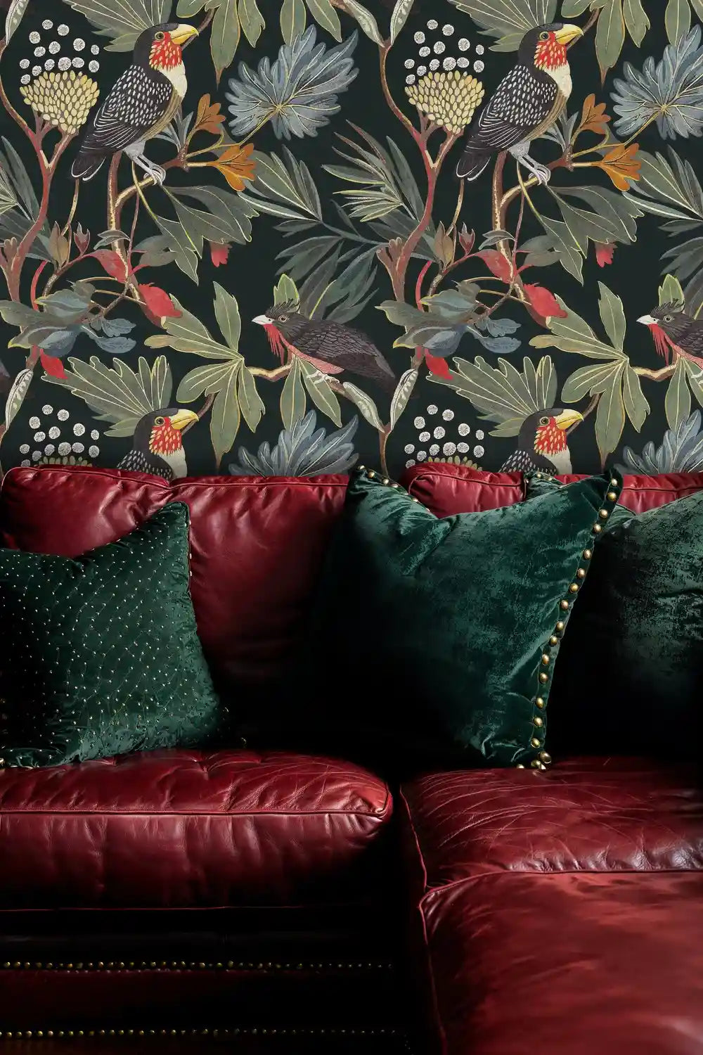 Tropical Birds and Botanical Wallpaper