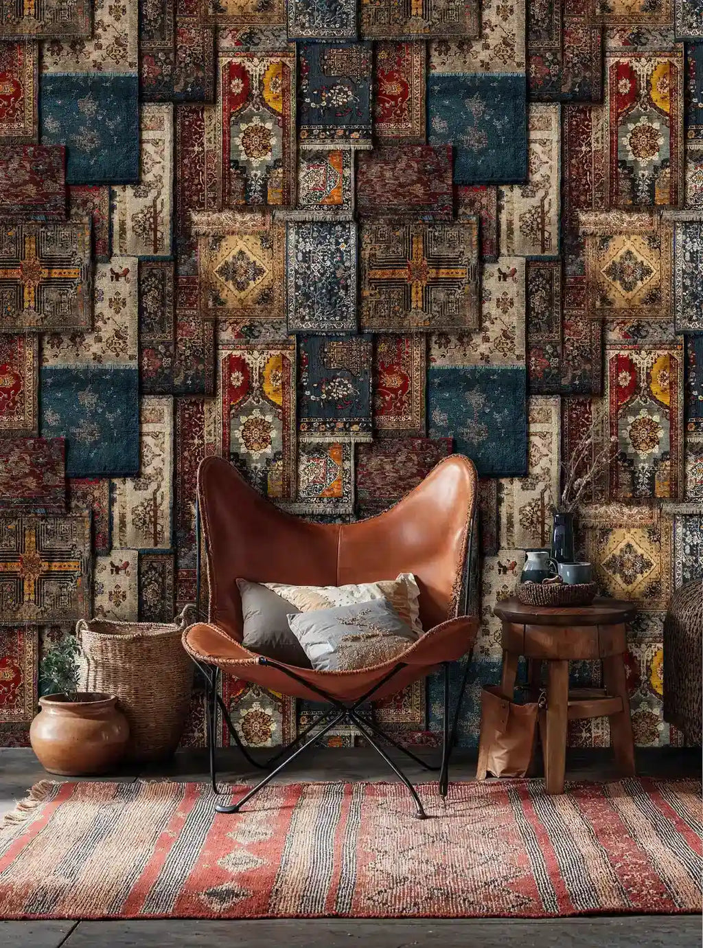 Antique Rug Patchwork Wallpaper